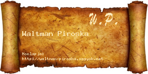 Waltman Piroska névjegykártya